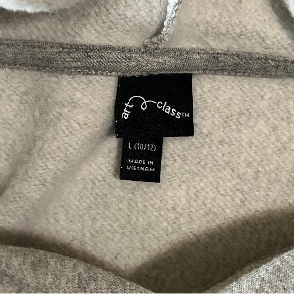 Art Class Girls Raw Hem Cropped Hoodie Gray Size Large - Picture 3 of 4